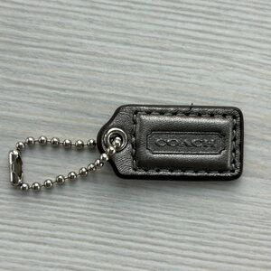COACH 1.5" Replacement Hangtag/Bag Charm/Chain Smooth Pewter Metallic Leather